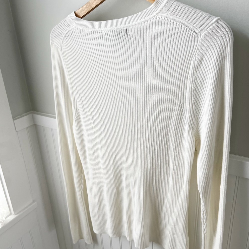 Banana Republic Cream Ribbed Button-Up Cardigan - Picture 5 of 5